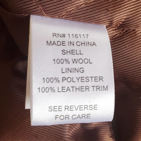 Overland Lane Men's Leather-Trimmed Wool Field Jacket Red/Brown Size Large EUC - Picture 8 of 9